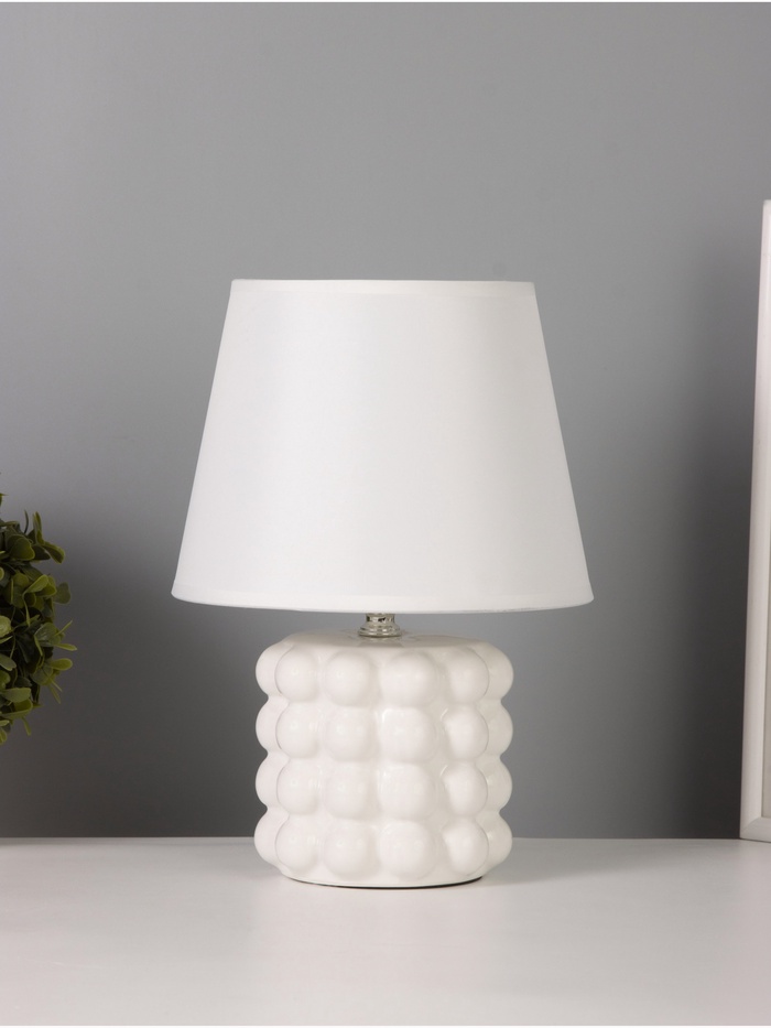 Лампа настольная RISALUX «Бабл», 40 Вт, Е14, белый, 12×12×27 см - Фото 1