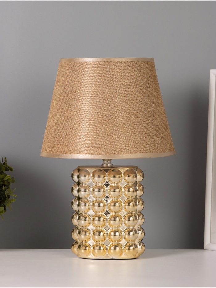 Лампа настольная RISALUX «Бабл», 40 Вт, Е14, золото, 22×22×32 см - Фото 1