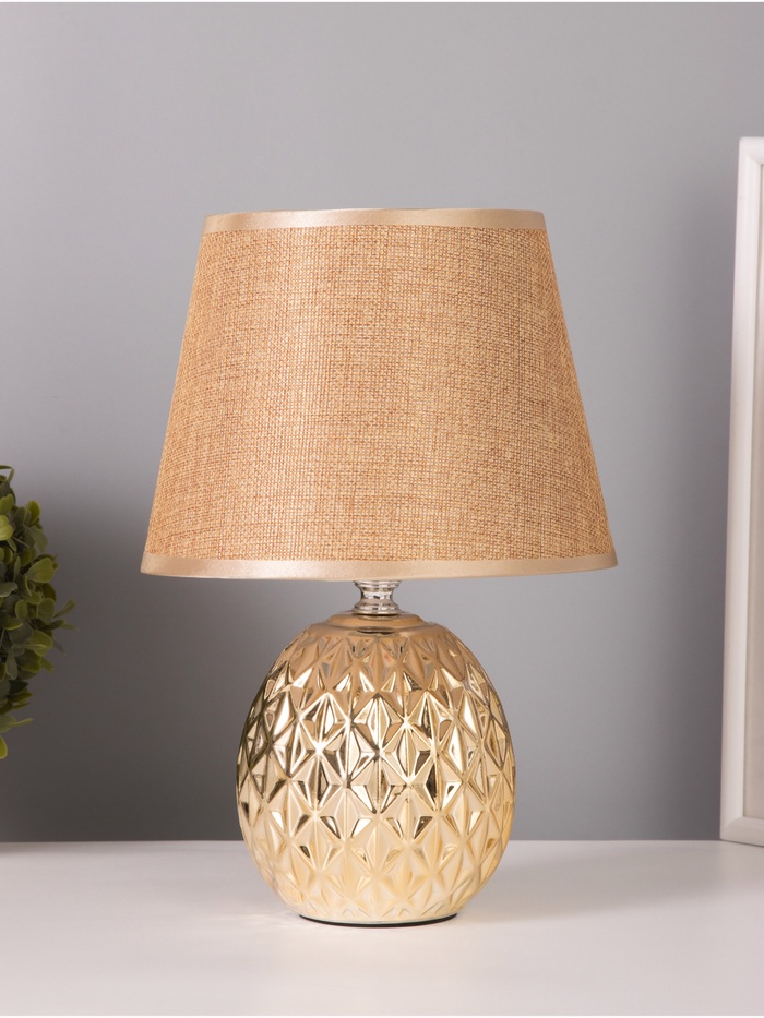 Лампа настольная RISALUX «Клео», 40 Вт, Е14, золото, 19×19×27 см - Фото 1