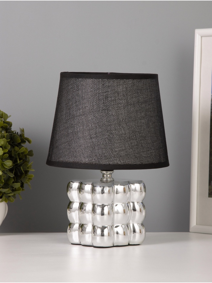 Лампа настольная RISALUX «Бабл», 40 Вт, Е14, серебро, 17×17×24 см - Фото 1