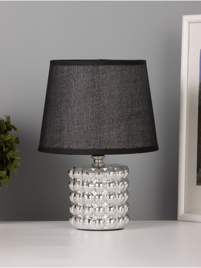 Лампа настольная RISALUX «Бабл», 40 Вт, Е14, серебро, 17×17×23 см - Фото 1