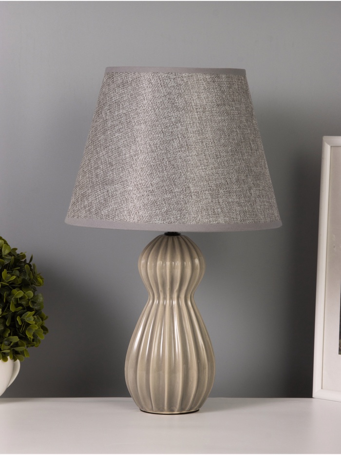 Лампа настольная RISALUX «Поэзия», 40 Вт, Е14, серый, 24×24×38 см - Фото 1