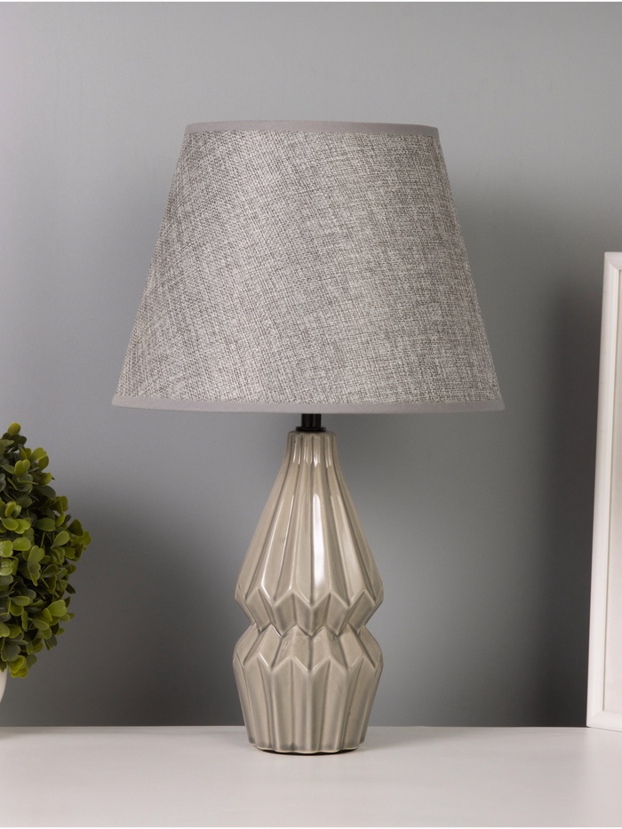 Лампа настольная RISALUX «Пастораль», 40 Вт, Е14, серый, 24×24×38 см - Фото 1