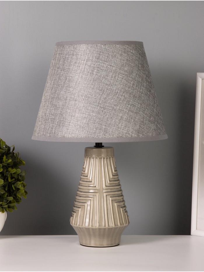 Лампа настольная RISALUX «Вдохновение», 40 Вт, Е14, серый, 24×24×38 см - Фото 1