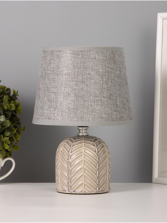 Лампа настольная RISALUX «Пегас», 40 Вт, Е14, серый, 16×16×25 см - Фото 1