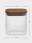 Банка для сыпучих BellaTenero «Эко. Квадрат». 800 мл, 10×10 см с бамбуковой крышкой, стекло, прозрачная - Фото 2