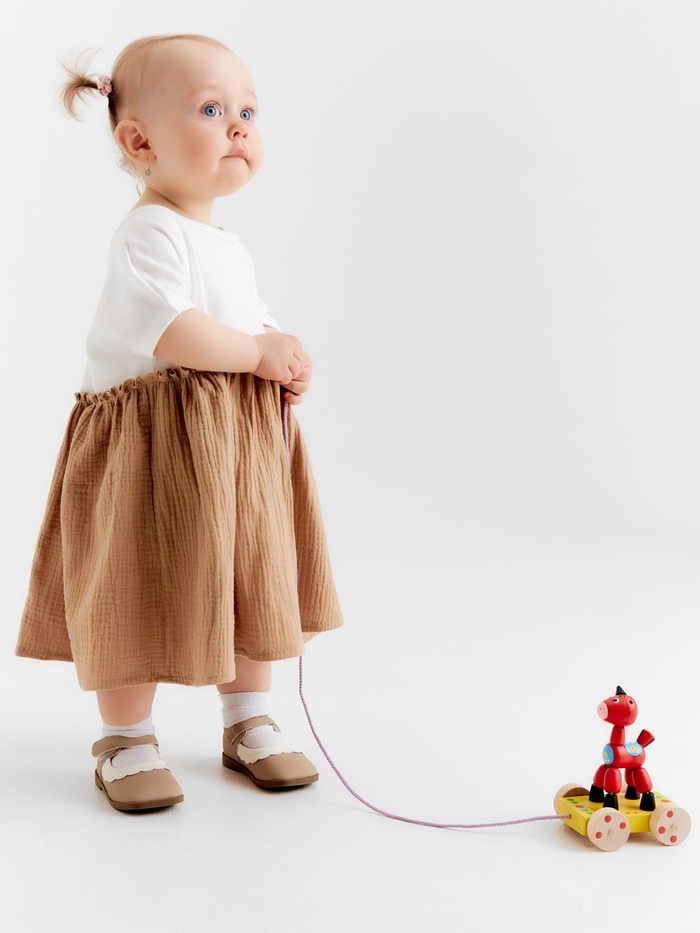 Платье для девочки «Крошка Я. Муслин», рост 80-86 см, бежевое - Фото 1