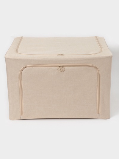 Кофр для хранения вещей LaDо́m, размеры 50×40×33 см, бежевый, материал батист