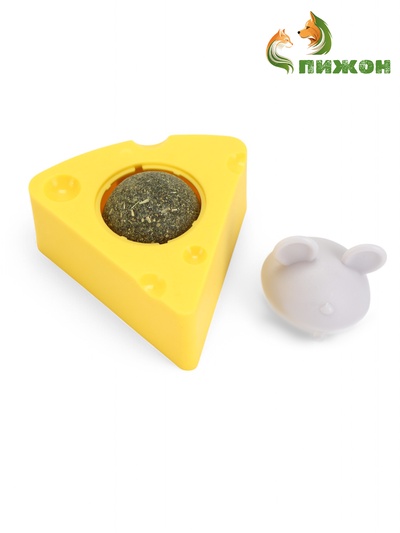 Игрушка для кошек из кошачьей мяты «Сыр» на основании, 5×4 см