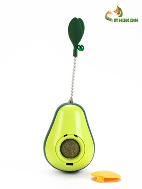 Игрушка-неваляшка с кошачьей мятой и пером «Авокадо», 15 см