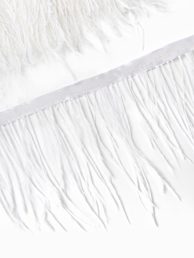 Перья декоративные на ленте, белые, 10 м ± 0.5 м, шир 8-10 см