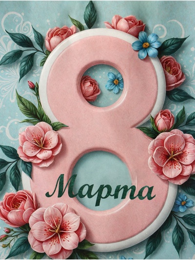Пакет подарочный крафт, «8 Марта», 18×8×25 см