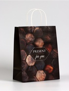 Пакет подарочный крафт Present, 21×11×27 см - Фото 2
