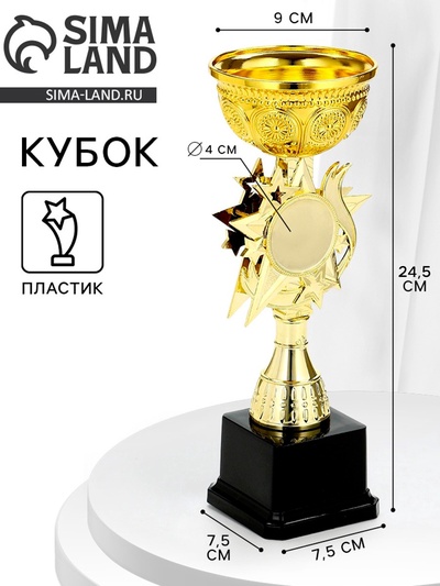 Кубок под нанесение 189, наградная фигура, золото, подставка пластик, 24.5 см