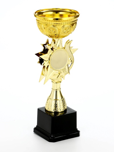 Кубок под нанесение 189, наградная фигура, золото, подставка пластик, 24.5 см