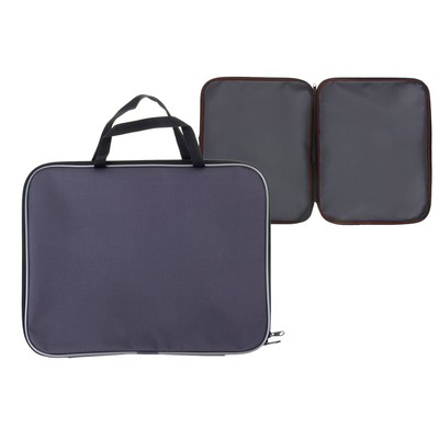 Папка с ручками текстильная А4, Calligrata «Офис», для бумаг, для офиса, нейлон 600D, двуцветный кант, 350×270×20 мм, серая