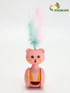 Игрушка-неваляшка с пером, 11×6 см, с местом под лакомство, пластик, цвет МИКС - Фото 1