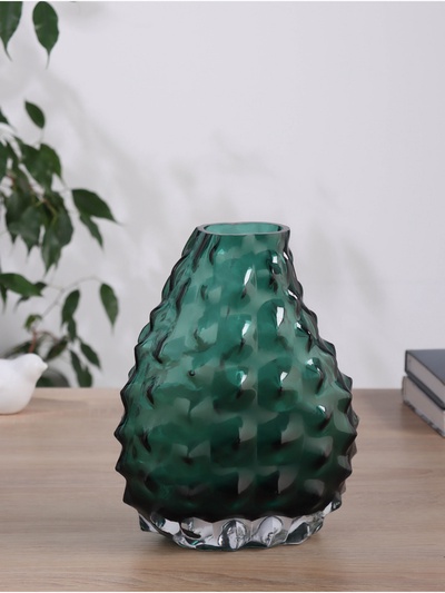 Ваза для цветов «Шерил галант», d=7×5 см, 22×17 см, стекло, зелёная