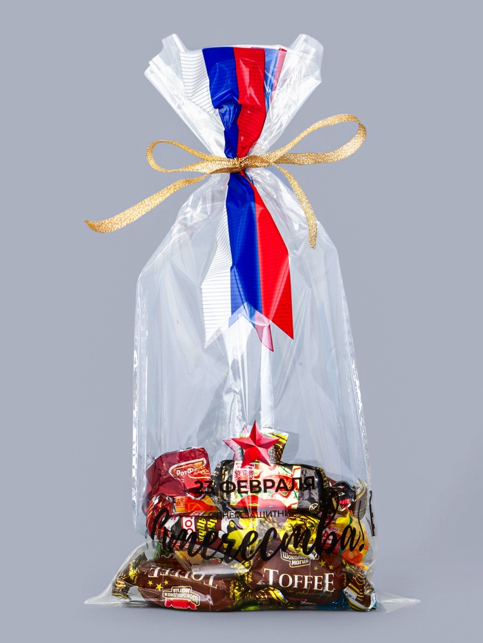 Пакет фасовочный БОПП, «Звезда с ленточкой» 15×30 см - Фото 1