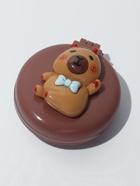 Расчёска массажная «Капибара», складная, с зеркалом, d=6.5 см, коричневая - Фото 2