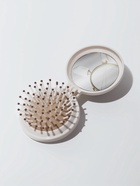 Расчёска массажная «Капибара», складная, с зеркалом, d=6.5 см, белая - Фото 2