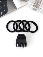 Набор для волос «Вивьен», 4 резинки 5.5 см, краб 3 см, зубья, чёрный 10691414