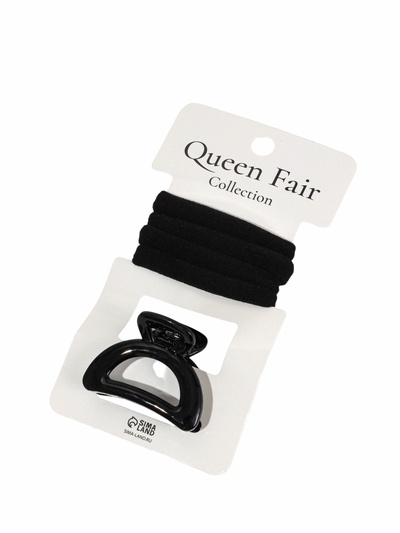 Набор для волос «Вивьен», 4 резинки 5.5 см, краб 4 см, дуга, чёрный