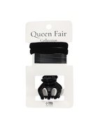 Набор для волос «Вивьен», 2 резинки 5.5 см, 8 невидимок 5.5 см, краб 3 см, зубья, чёрный 10691421