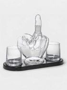 Мини-Бар «Средний палец», 1 л, 2 бокала, на подставке, стекло, дерево - Фото 2