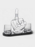 Мини-Бар «Средний палец», 1 л, 2 бокала, на подставке, стекло, дерево - Фото 4