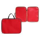 Папка с ручками текстильная А4, Calligrata «Офис», для бумаг, для офиса, 350×270×20 мм, на молнии, нейлон 600D, двуцветный кант, красная - Фото 1