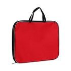 Папка с ручками текстильная А4, Calligrata «Офис», для бумаг, для офиса, 350×270×20 мм, на молнии, нейлон 600D, двуцветный кант, красная - Фото 2