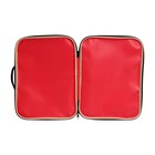 Папка с ручками текстильная А4, Calligrata «Офис», для бумаг, для офиса, 350×270×20 мм, на молнии, нейлон 600D, двуцветный кант, красная - Фото 3