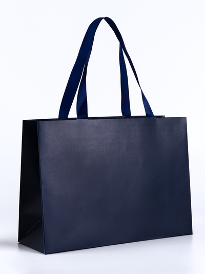 Пакет подарочный ламинированный горизонтальный «Синий», 28×20×10 см