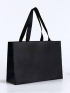 Пакет подарочный ламинированный горизонтальный «чёрный», 28×20×10 см - Фото 1