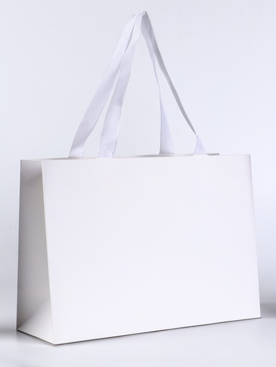 Пакет подарочный ламинированный горизонтальный «Белый», 28×20×10 см