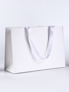 Пакет подарочный ламинированный горизонтальный «Белый», 28×20×10 см - Фото 2