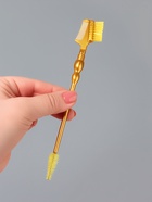 Щёточка для макияжа ресниц и бровей, 2в1, 18.5 см, золотистый - Фото 4