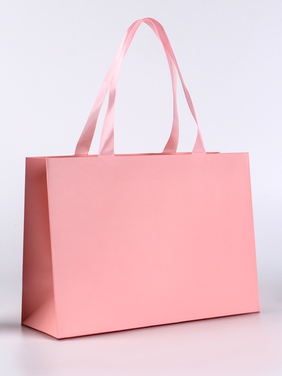 Пакет подарочный ламинированный горизонтальный «Розовый», 28×20×10 см
