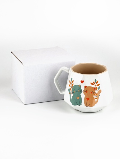 Кружка чайная керамическая «Котики», 350 мл