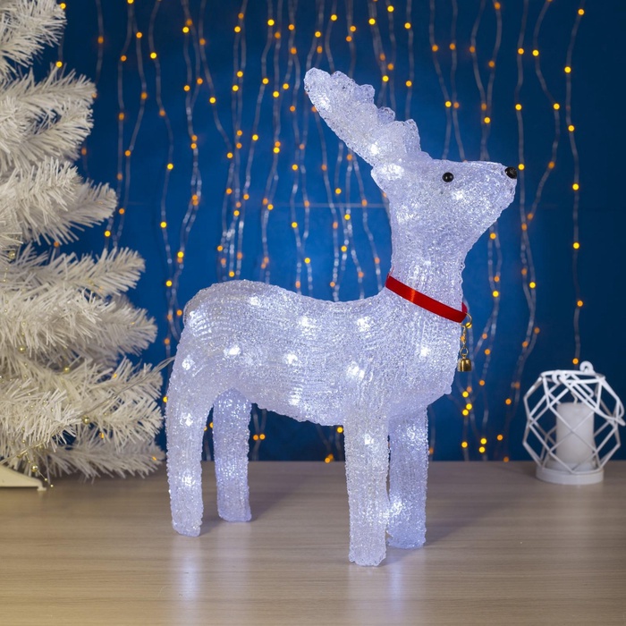 УЦЕНКА Светодиодная фигура «Олень», 30×40×11 см, акрил, 40 LED, 220 В, свечение белое - Фото 1