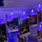 УЦЕНКА Гирлянда «Нить», 4.5 м, с насадками «Прищепки-звёзды», IP20, 20 LED, 220 В, прозрачная нить, свечение синее - Фото 2
