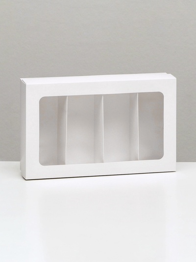 Коробка для макарун, с ложементом, белая 26.5×16.5×5.5 см