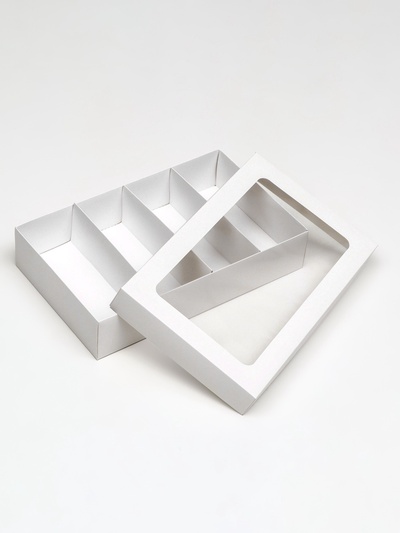 Коробка для макарун, с ложементом, белая 26.5×16.5×5.5 см