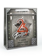 Пакет подарочный ламинированный «23 февраля», M 25.5 х 30 х 9 см (комплект 2 шт) - фото 34089356