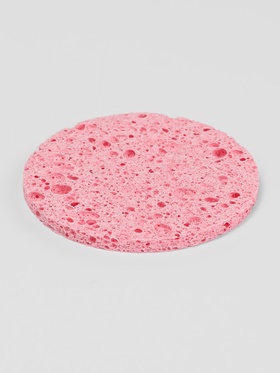 Спонж для умывания, набор - 2 шт., d=8 см, розовый/синий (комплект 2 шт)