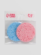 Спонж для умывания, набор - 2 шт., d=8 см, розовый/синий - Фото 5