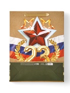 Пакет подарочный крафтовый «23 февраля», L 31 х 11.5 х 40 см - Фото 5
