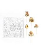 Трафарет для украшения пасхальной выпечки в наборе с топперами «Мира и тепла» 10743395