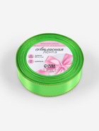 Лента атласная, с золотым люрексом, 25 мм, 23±1 м, ярко-зелёная №137 - Фото 4